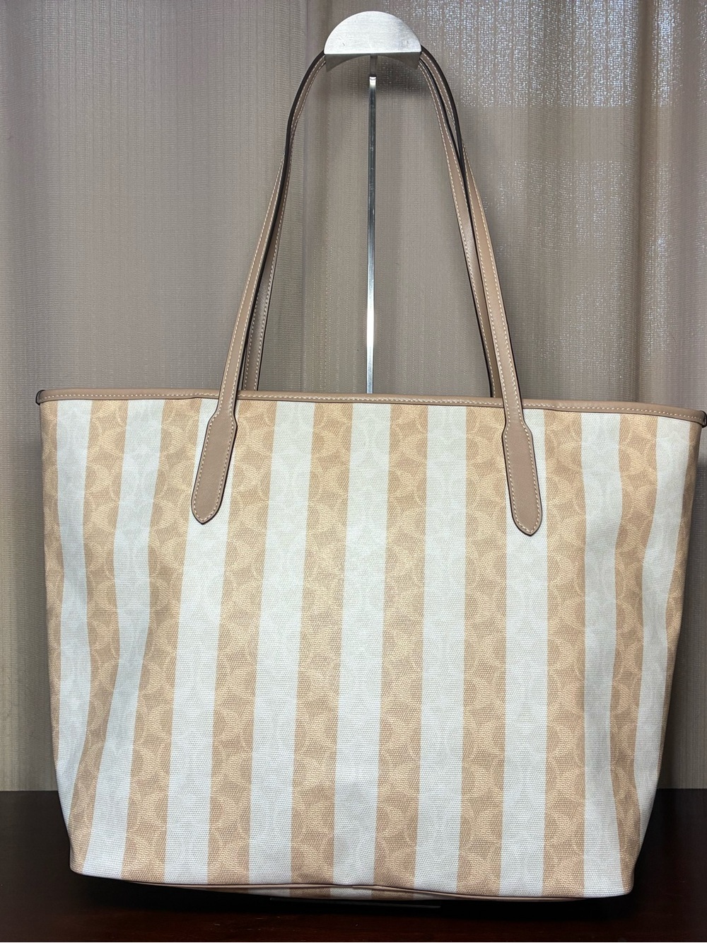 Coach City Signature Striped Tote - Picture 3 of 7